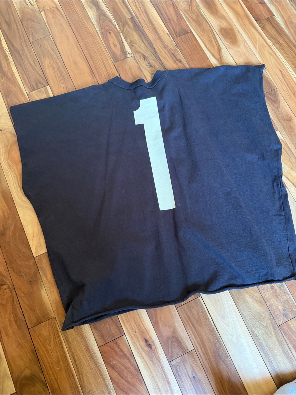 Yeezy Black Tee with White Number '1' Graphic